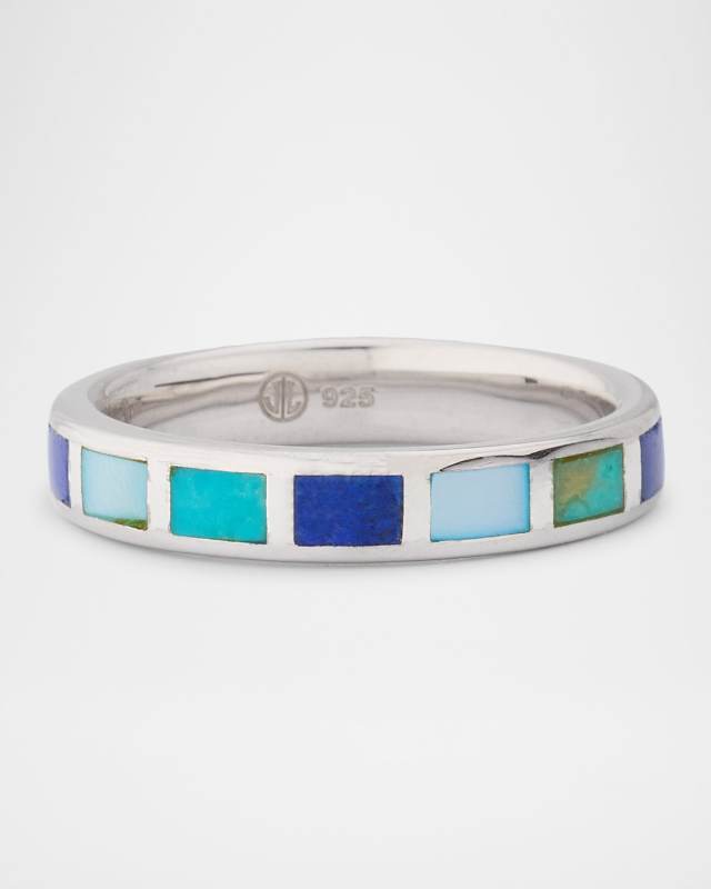 Lapis, Blue MOP and Turquoise Dash Band Ring